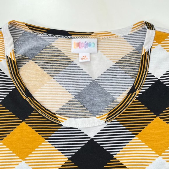 LuLaRoe Yellow & Black Plaid Sleeveless Dress ((size XS)) - Picture 5 of 7